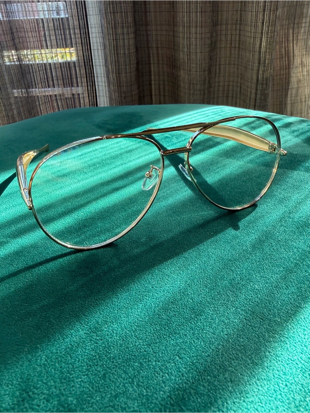 Gold Metal Aviator Glasses - Women's Fashion Eyewear